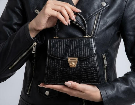 Heer Bag 001 Black Crocodile