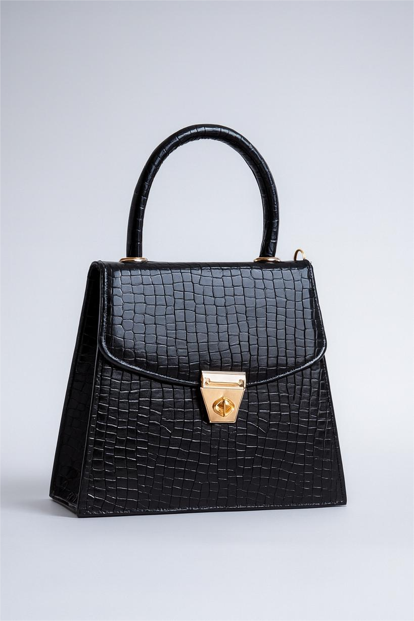 Heer Bag 001 Black Crocodile
