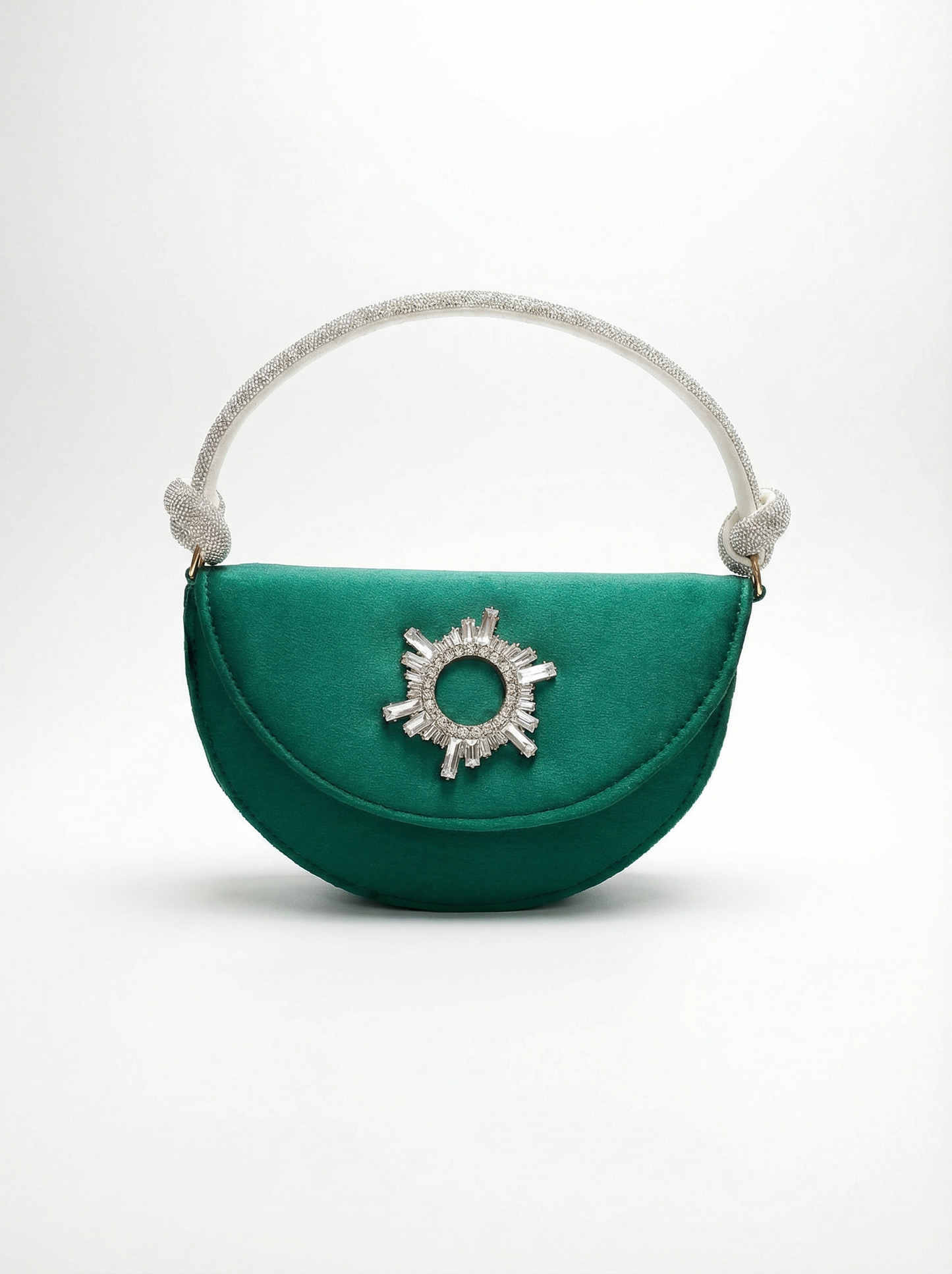 Heer Bag 003 Green Suede Crescent