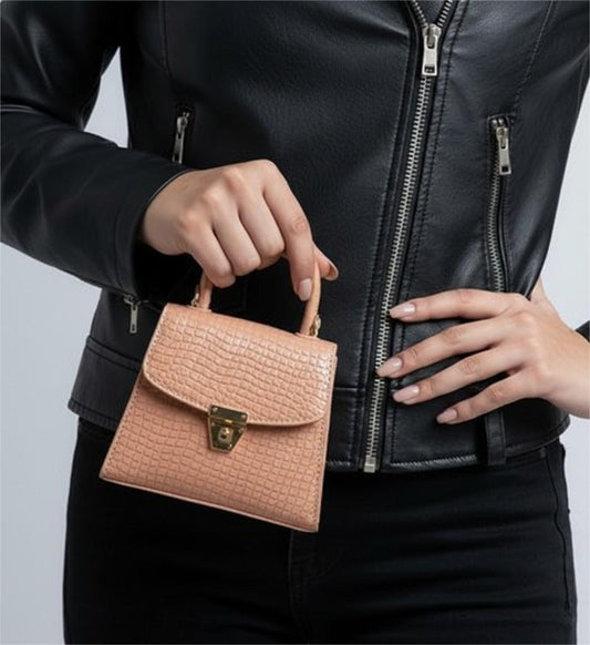 Heer Bag 001 Pink Crocodile