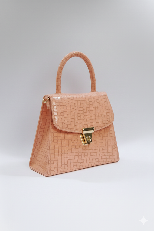 Heer Bag 001 Pink Crocodile